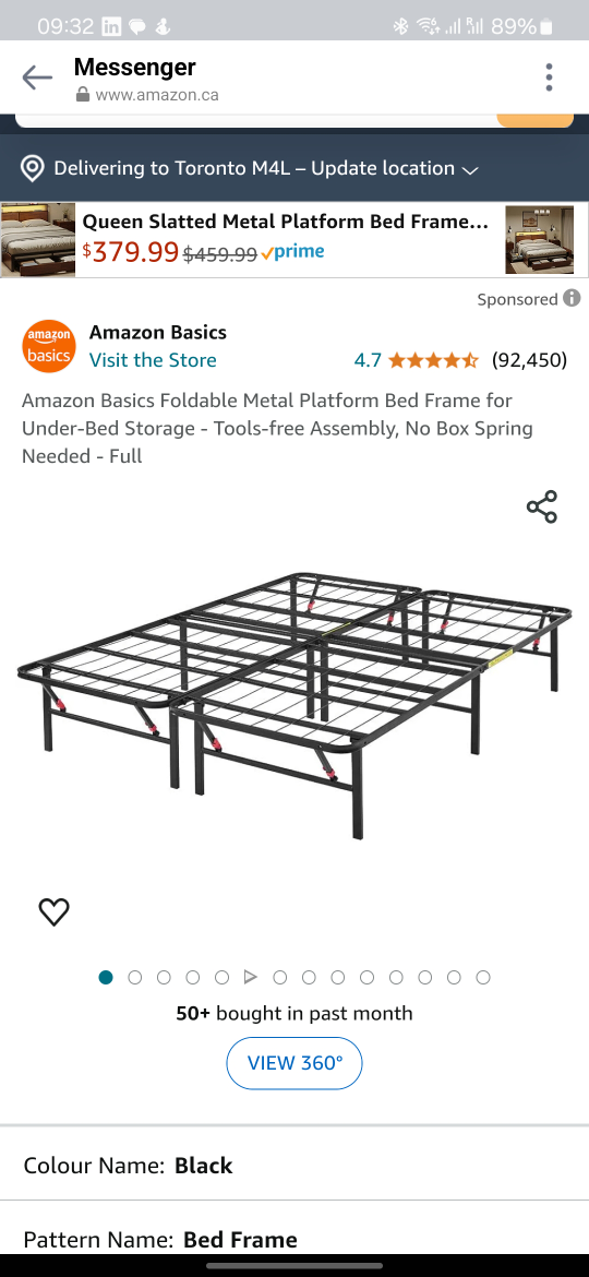 Foldable Metal Platform Bed Frame for Under-Bed Storage - photo 3