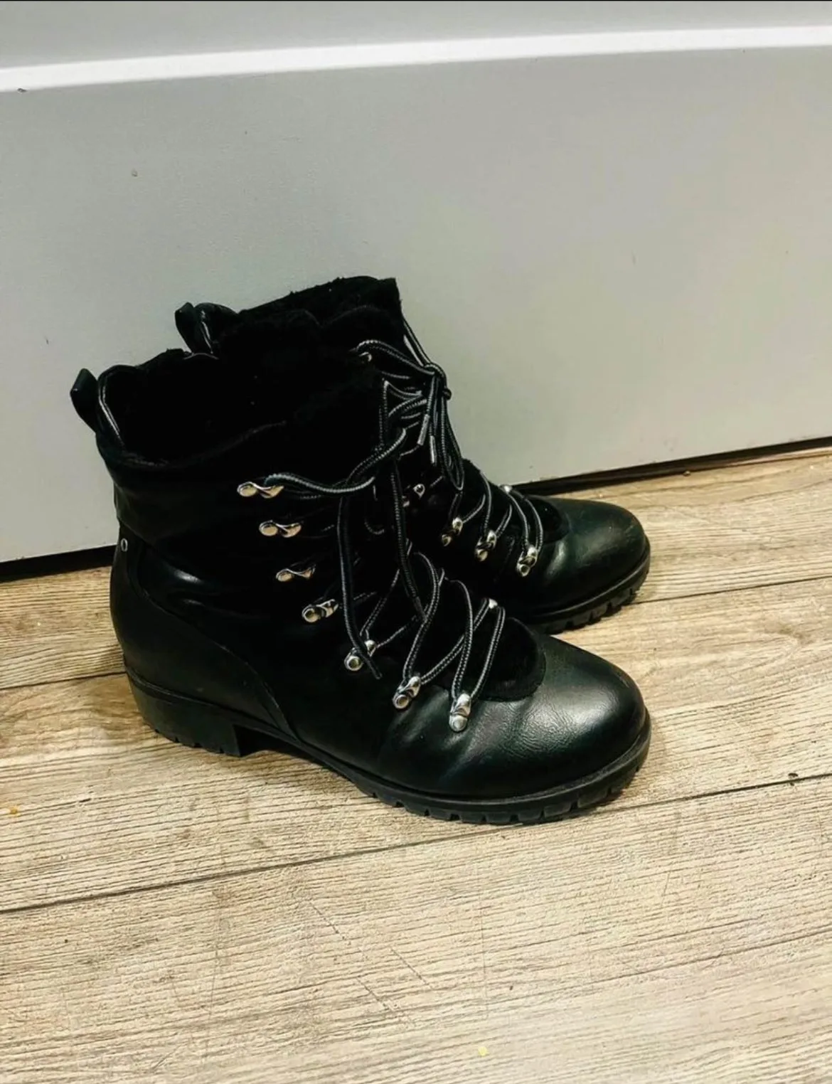 Black Lace-Up Boots image indicator(2)