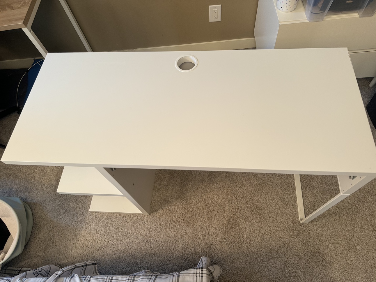 White Desk with Storage - photo 3