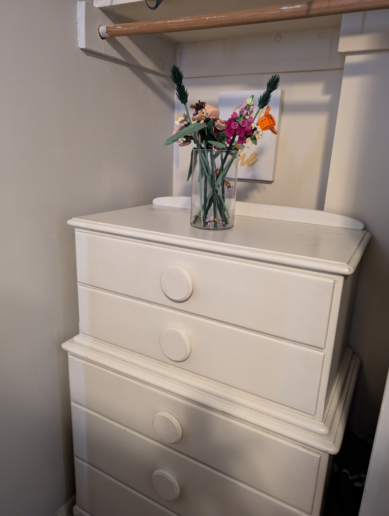White Dresser - wood, 5 drawers