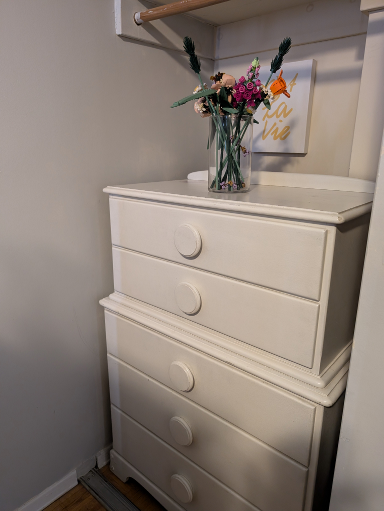 White Dresser - wood, 5 drawers - photo 3