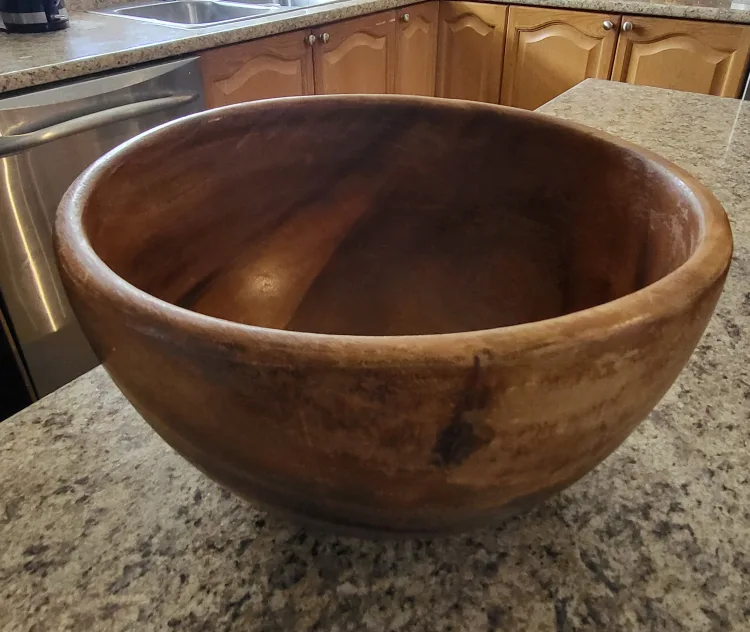 11.5" Large Vintage Wooden Bowl image indicator(3)