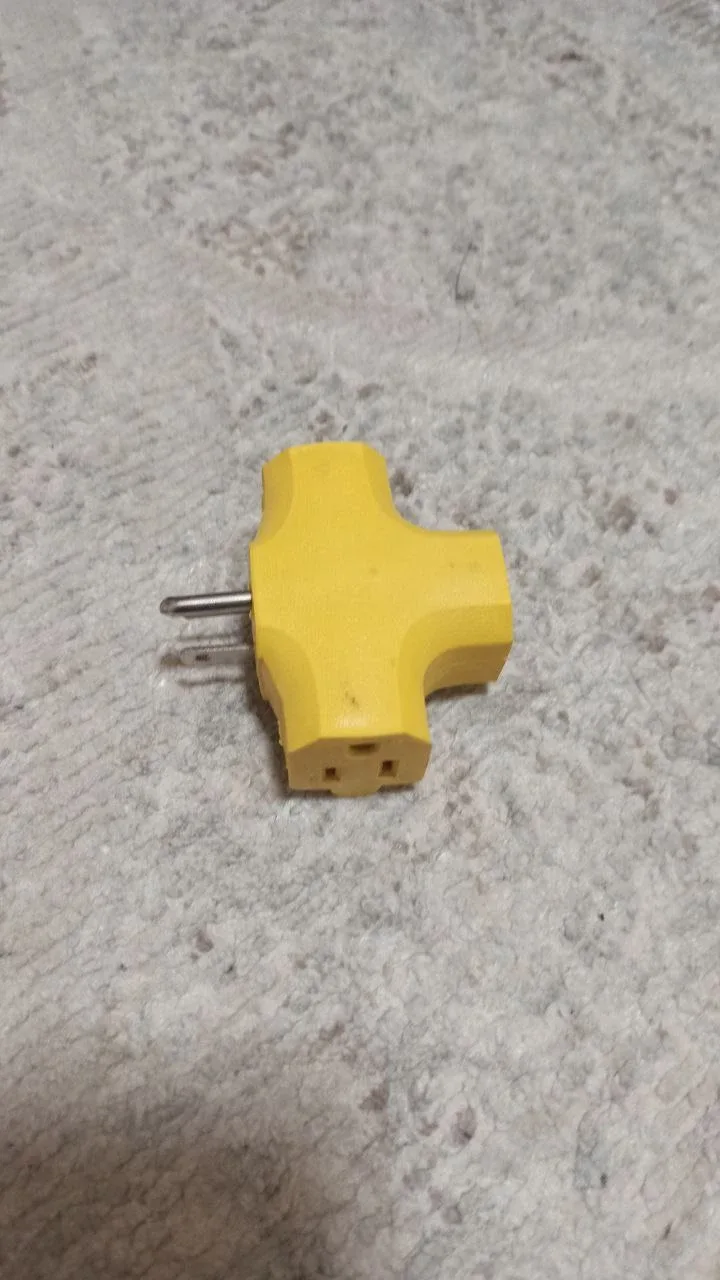 Yellow Three-Pronged Plug Adapter thumbnail