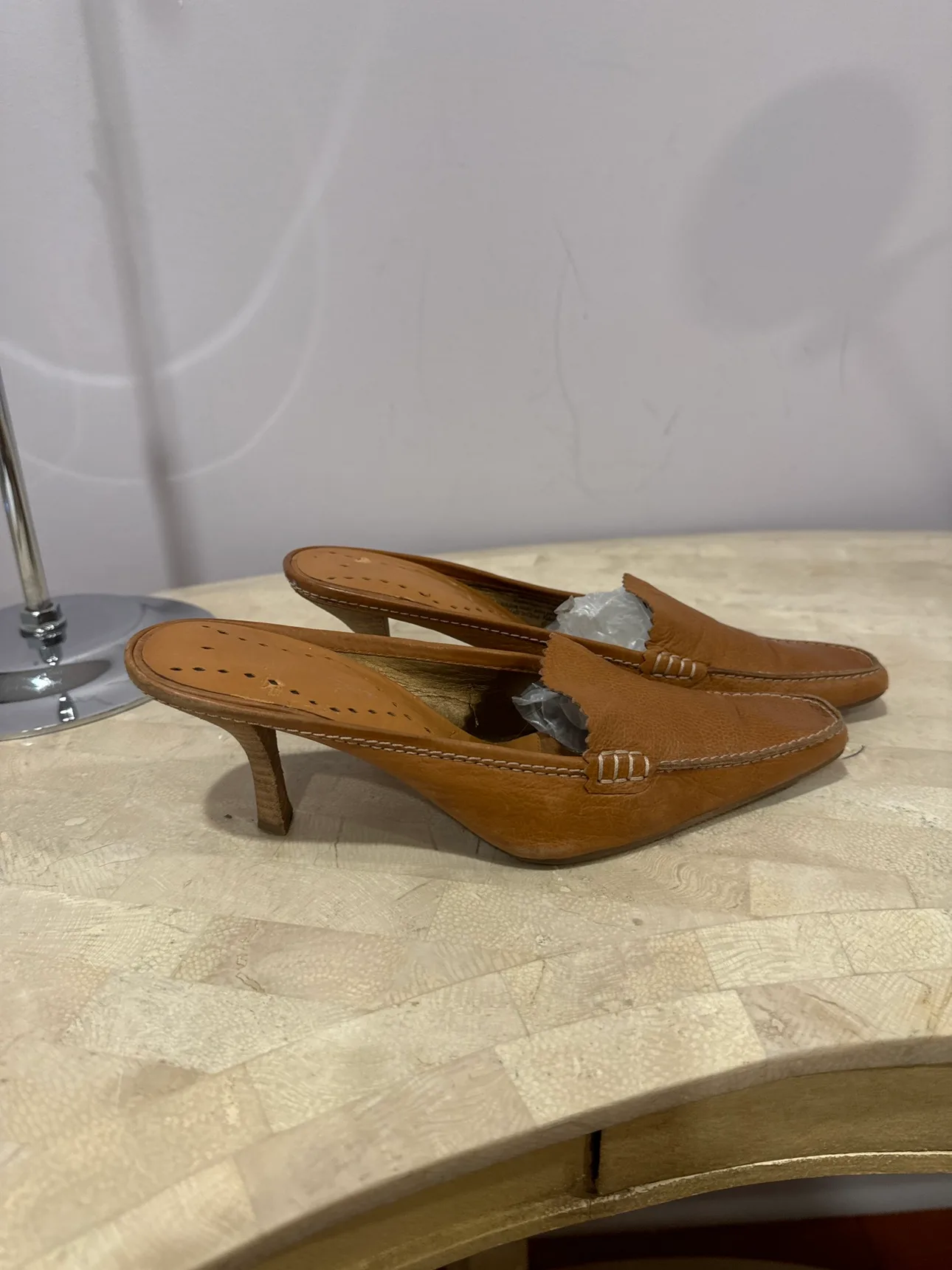 Brown Leather Mules size 7 image indicator(2)