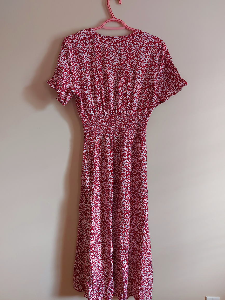 Red Floral Maxi Dress - S - photo 3