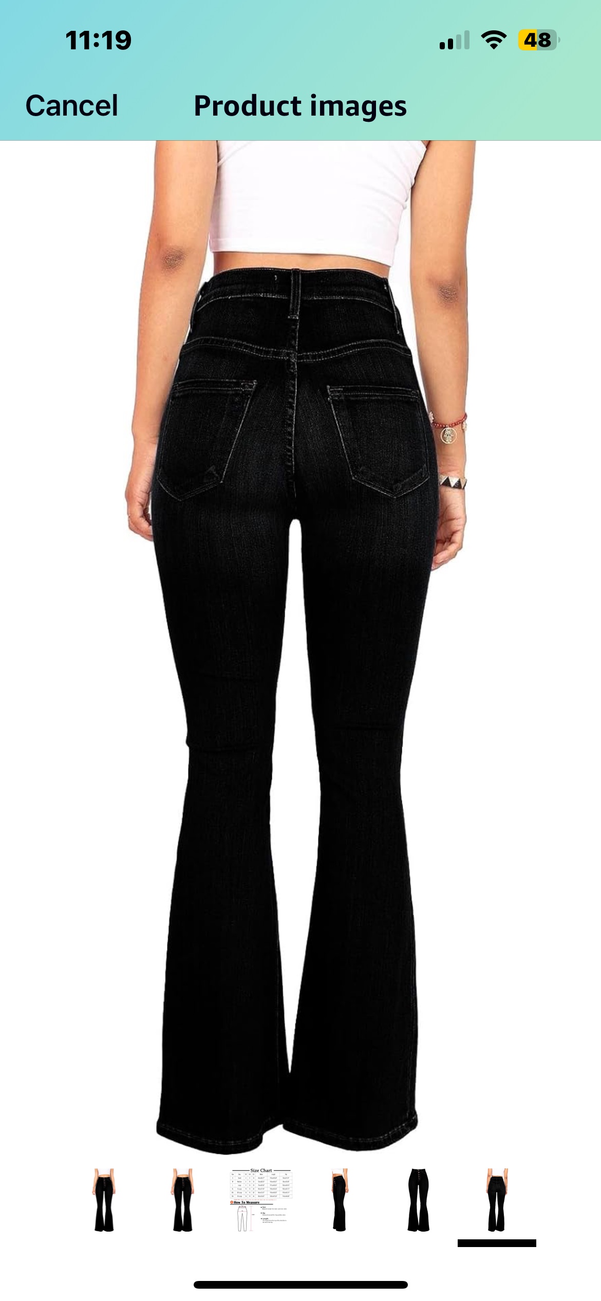 Black Button Up Flare Jeans