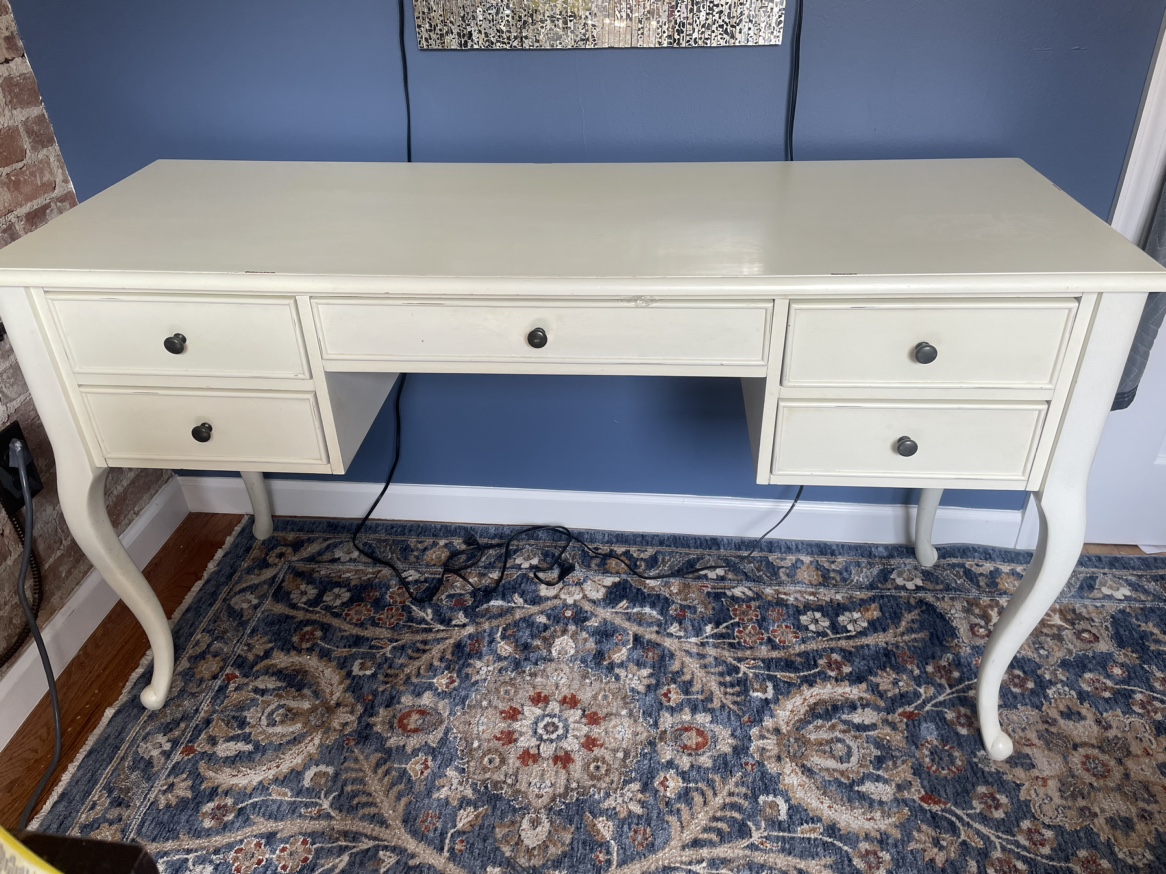 White Vanity Desk with Drawers - photo 3