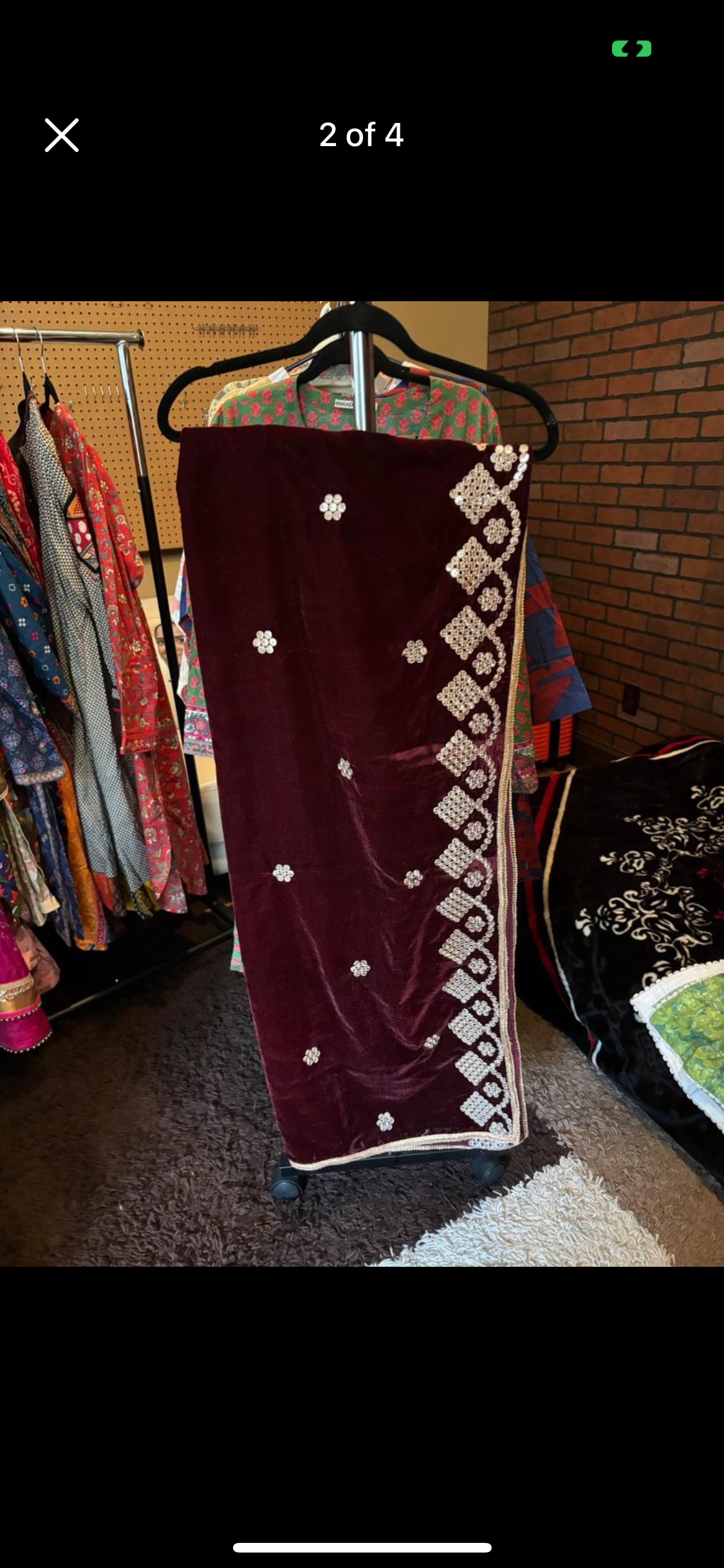Burgundy Velvet shaal