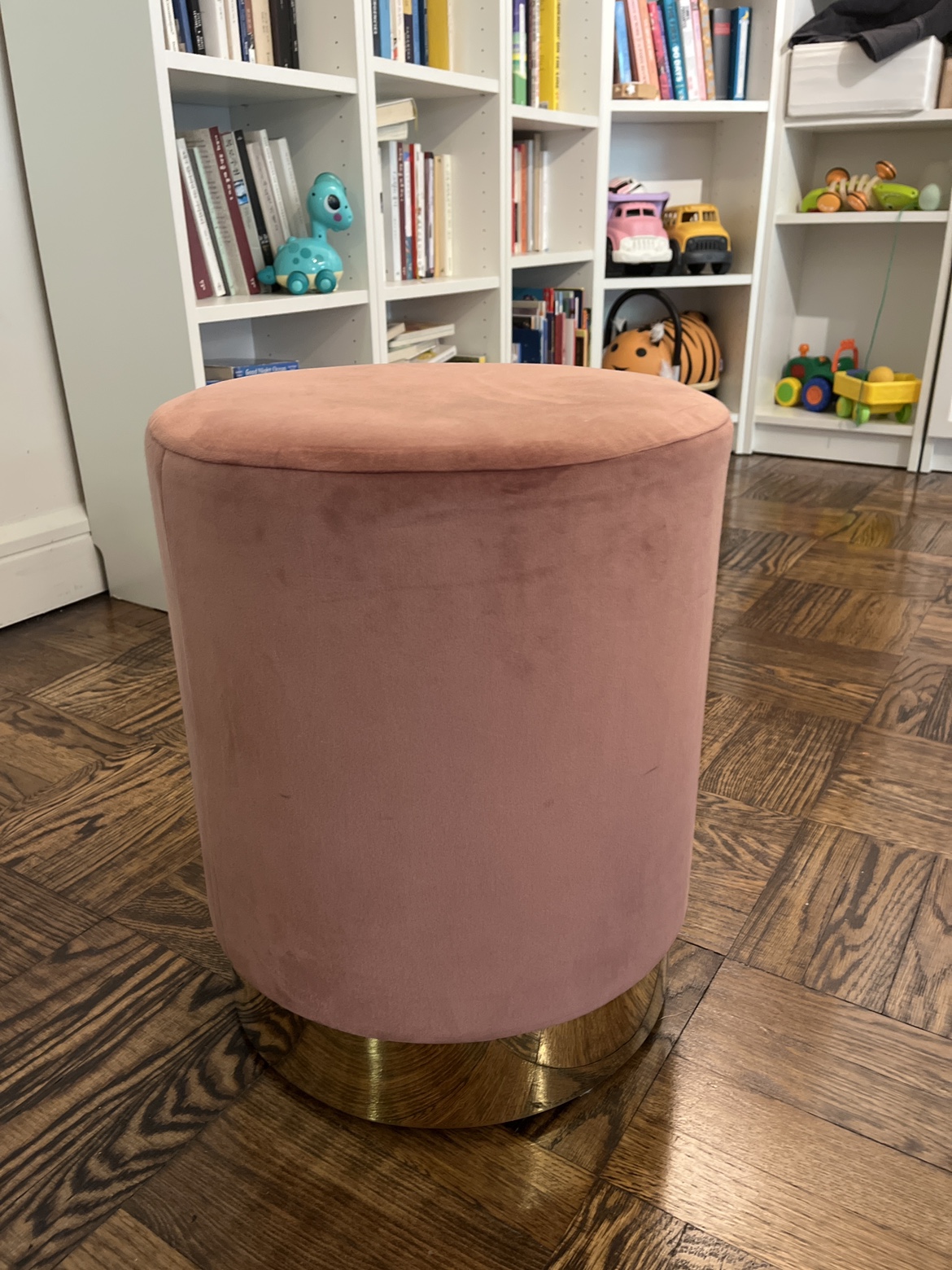 Pink Velvet Ottomans