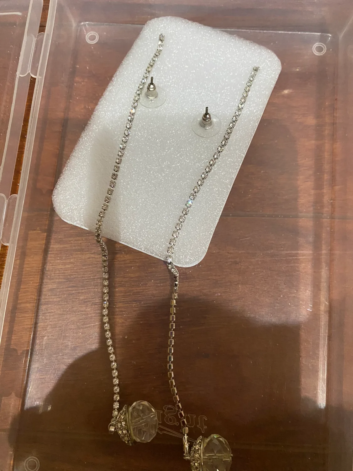 Crystal and Rhinestone Dangle Earrings image indicator(4)