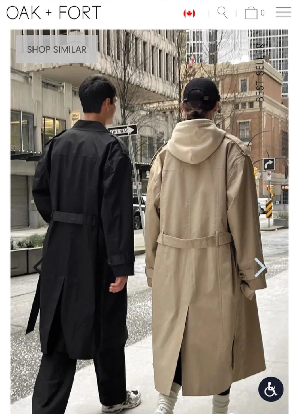 Oak + Fort Black Trench Coat thumbnail