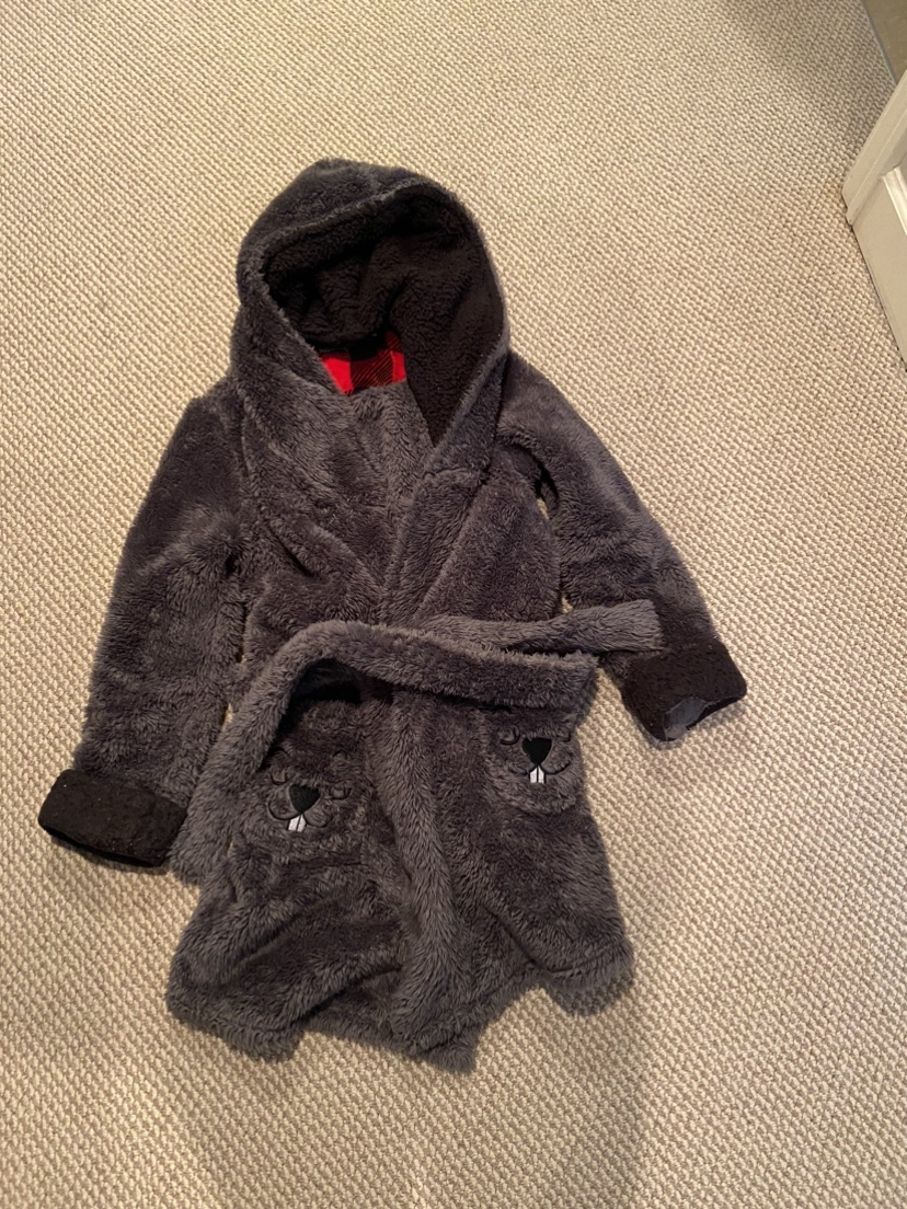 Kids' Grey Fleece Robe