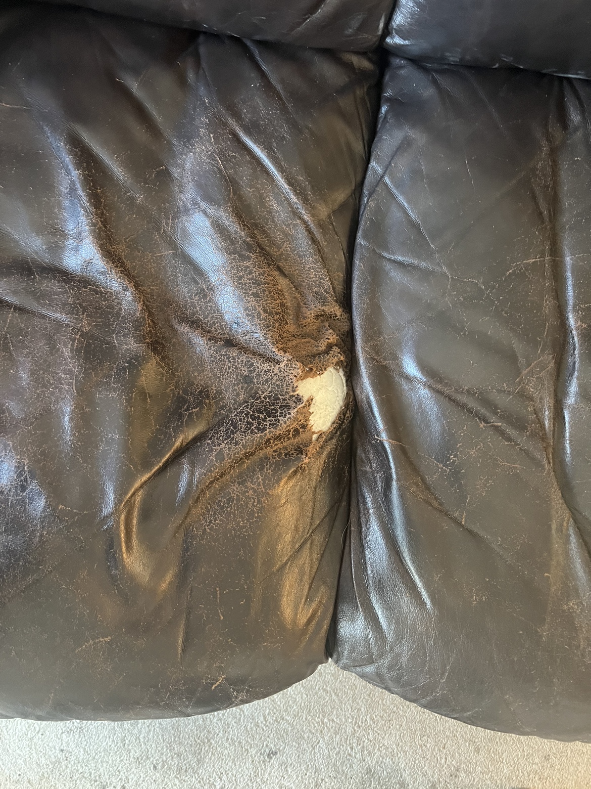 Brown Leather Love Seat - photo 3