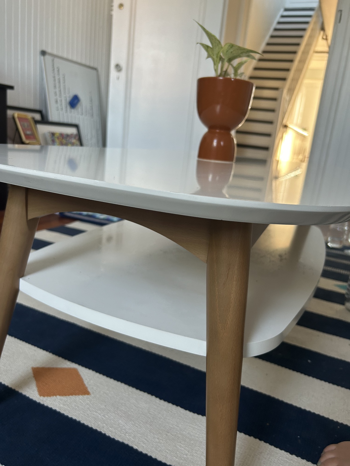 White MidCentury Modern Coffee Table - photo 2