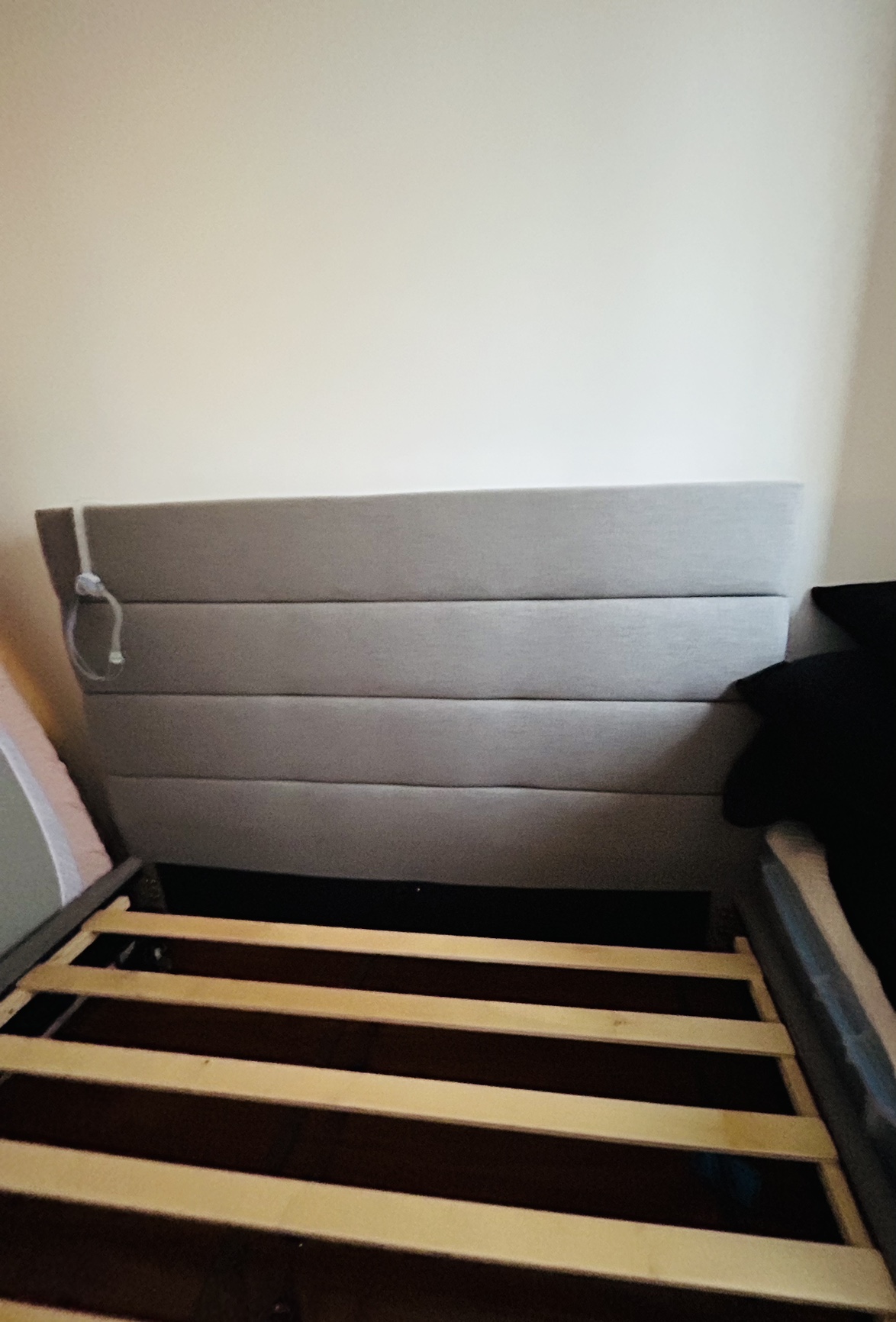 Grey Upholstered queen size Bed Frame - photo 3