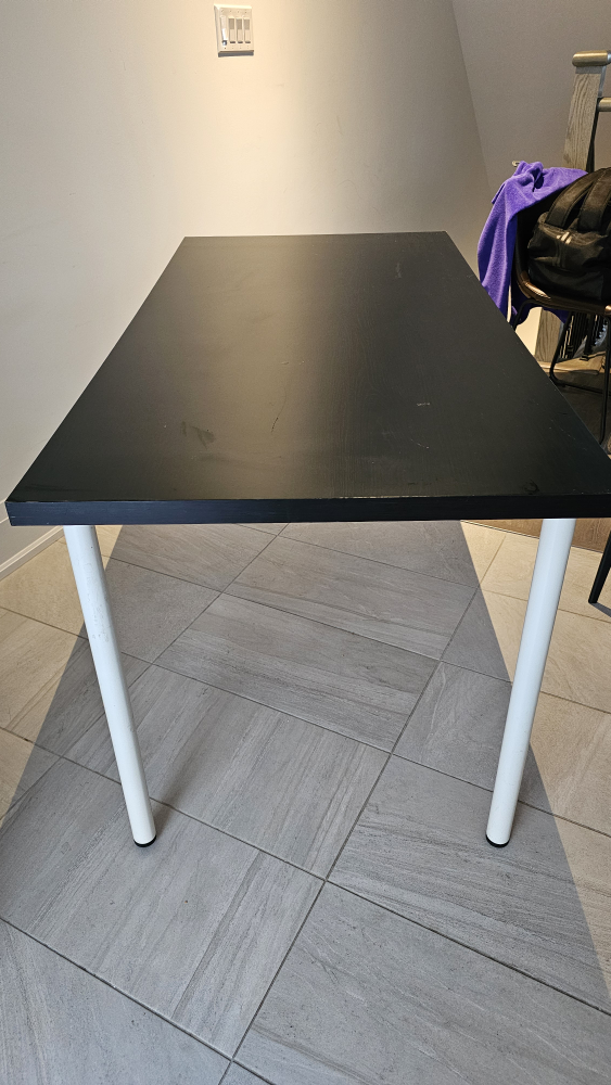 Ikea Black Table with White Legs