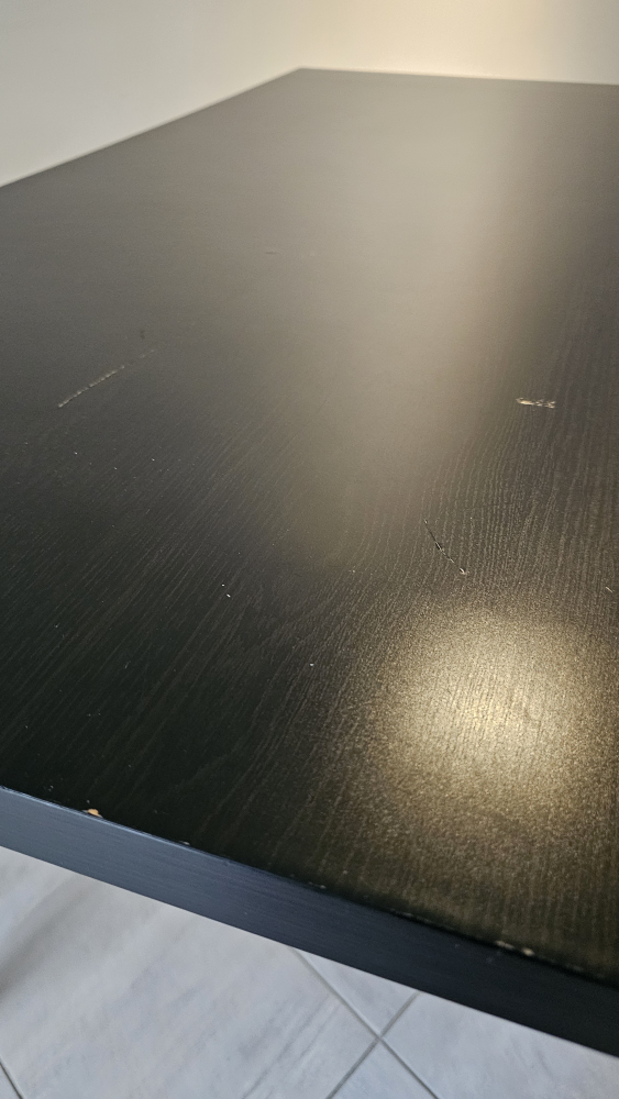Ikea Black Table with White Legs - photo 3