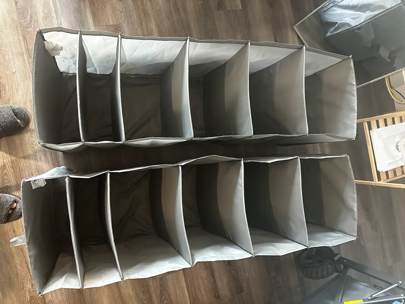 2pcs Grey Fabric Closet Organizers thumbnail