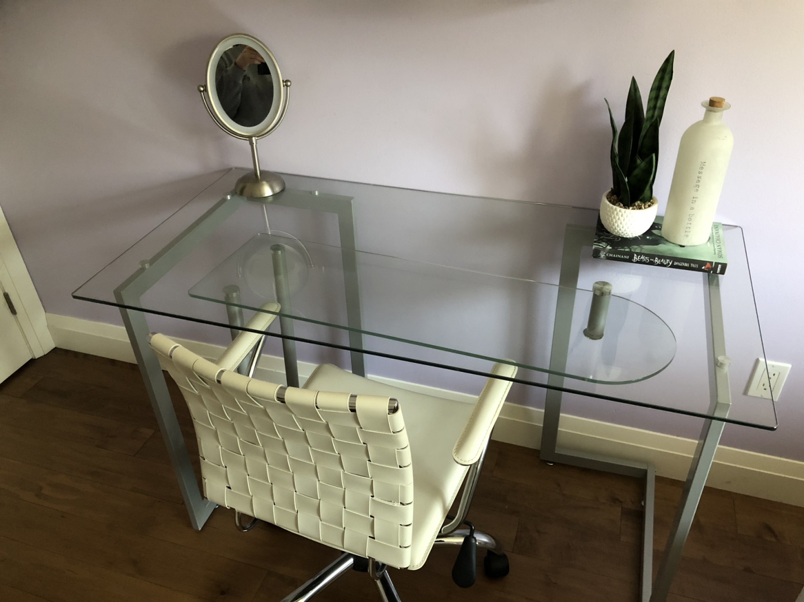 Glass Desk with Chair
