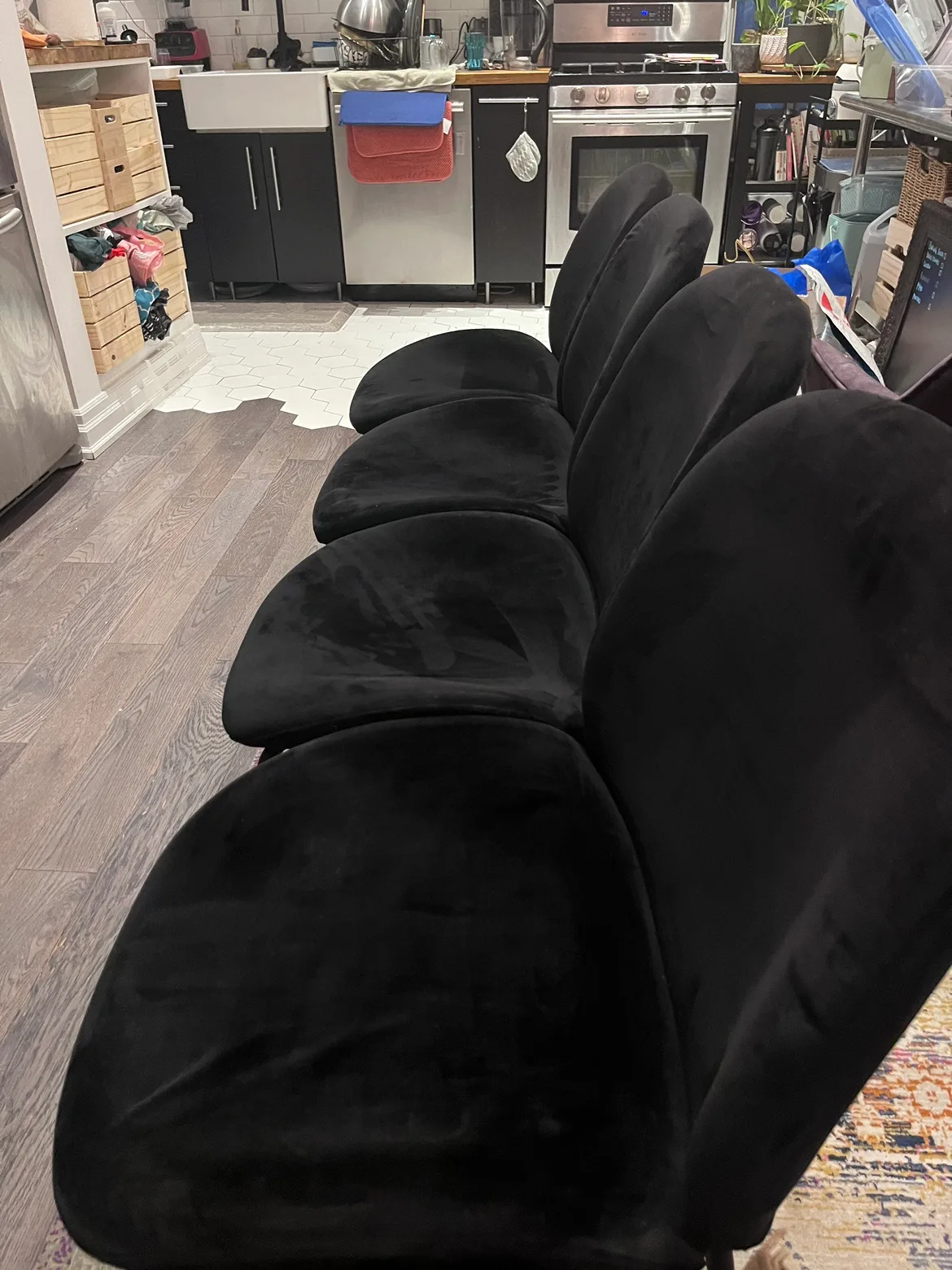 Black Velvet Dining Chairs thumbnail