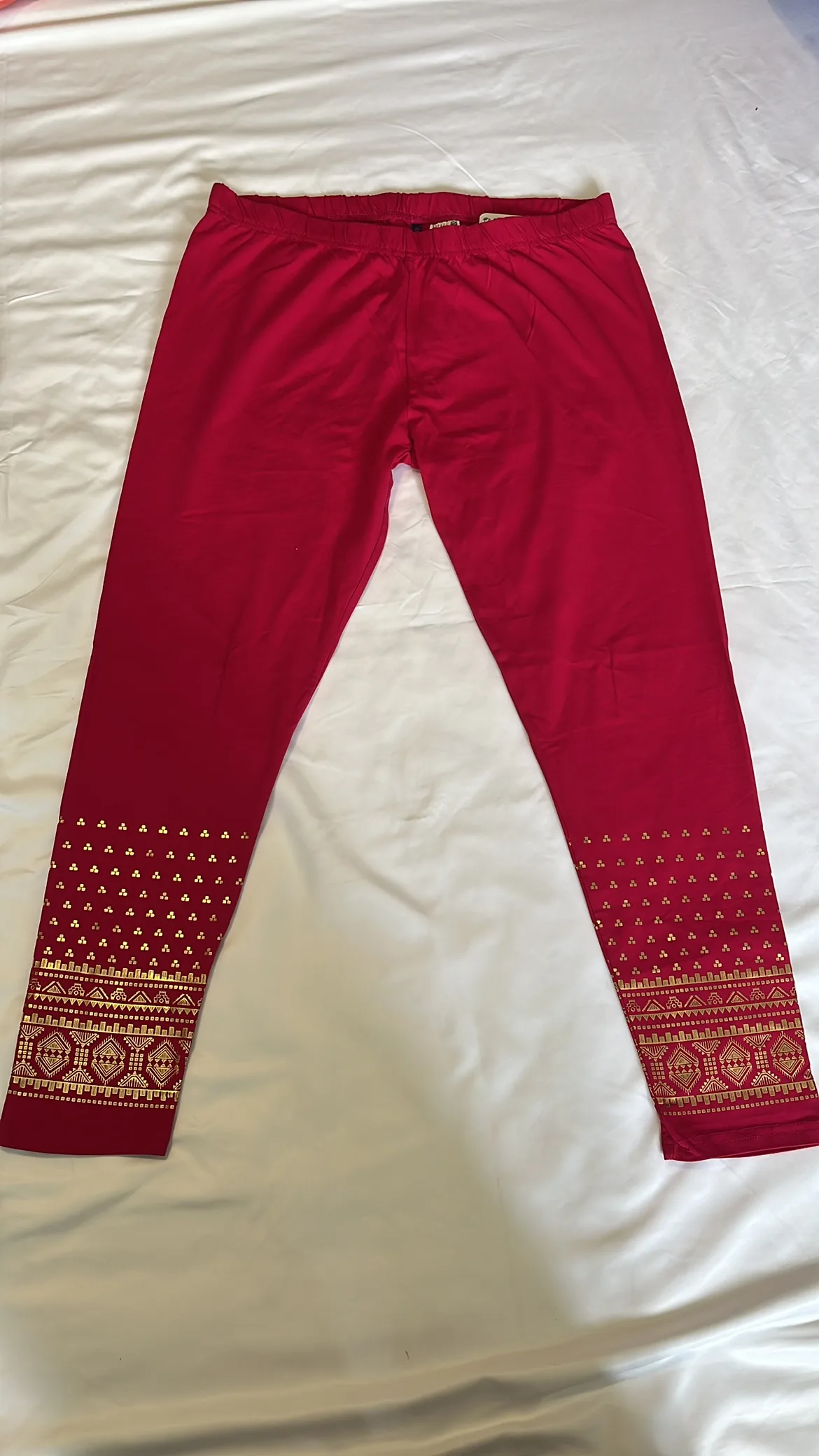Red Leggings with Gold Design thumbnail