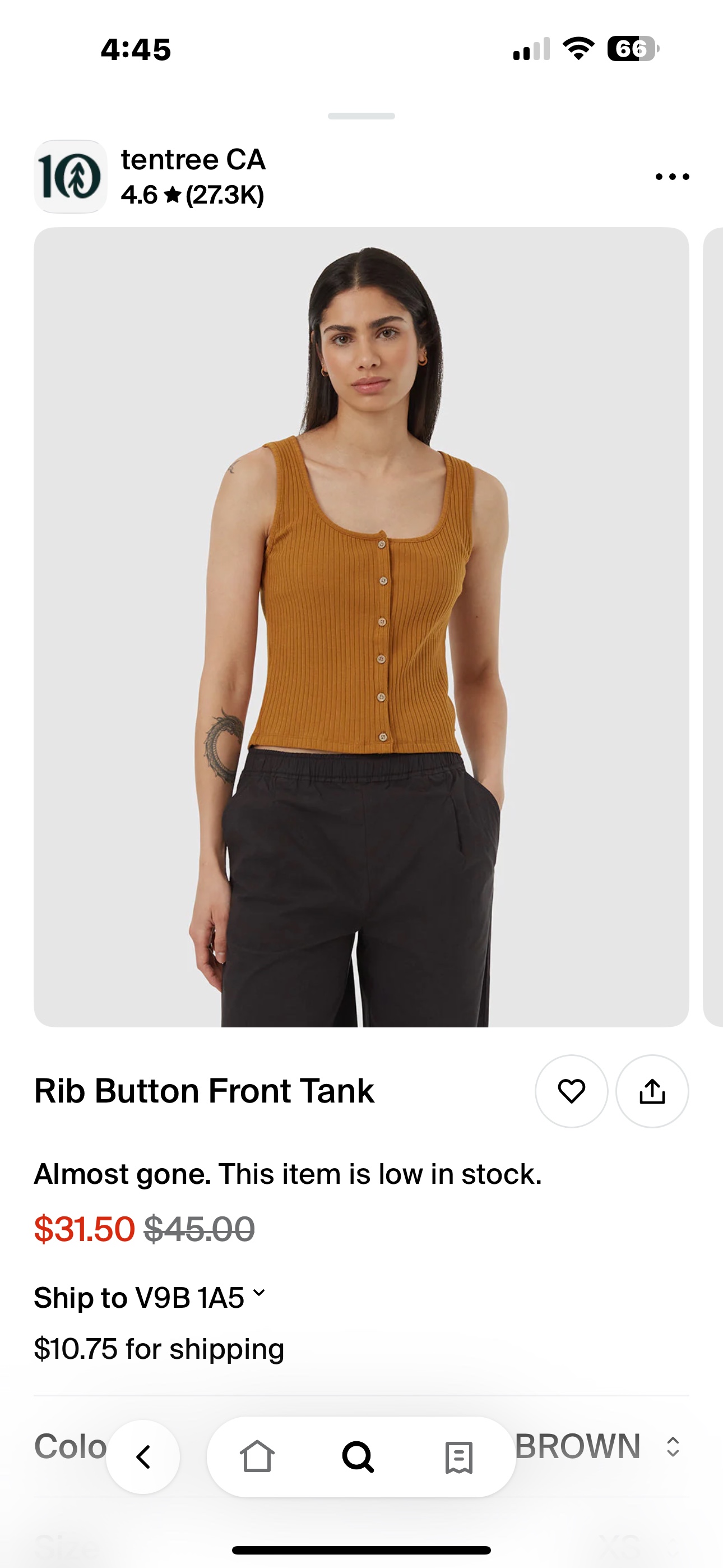 Tentrée Rib Button Front Tank - photo 4