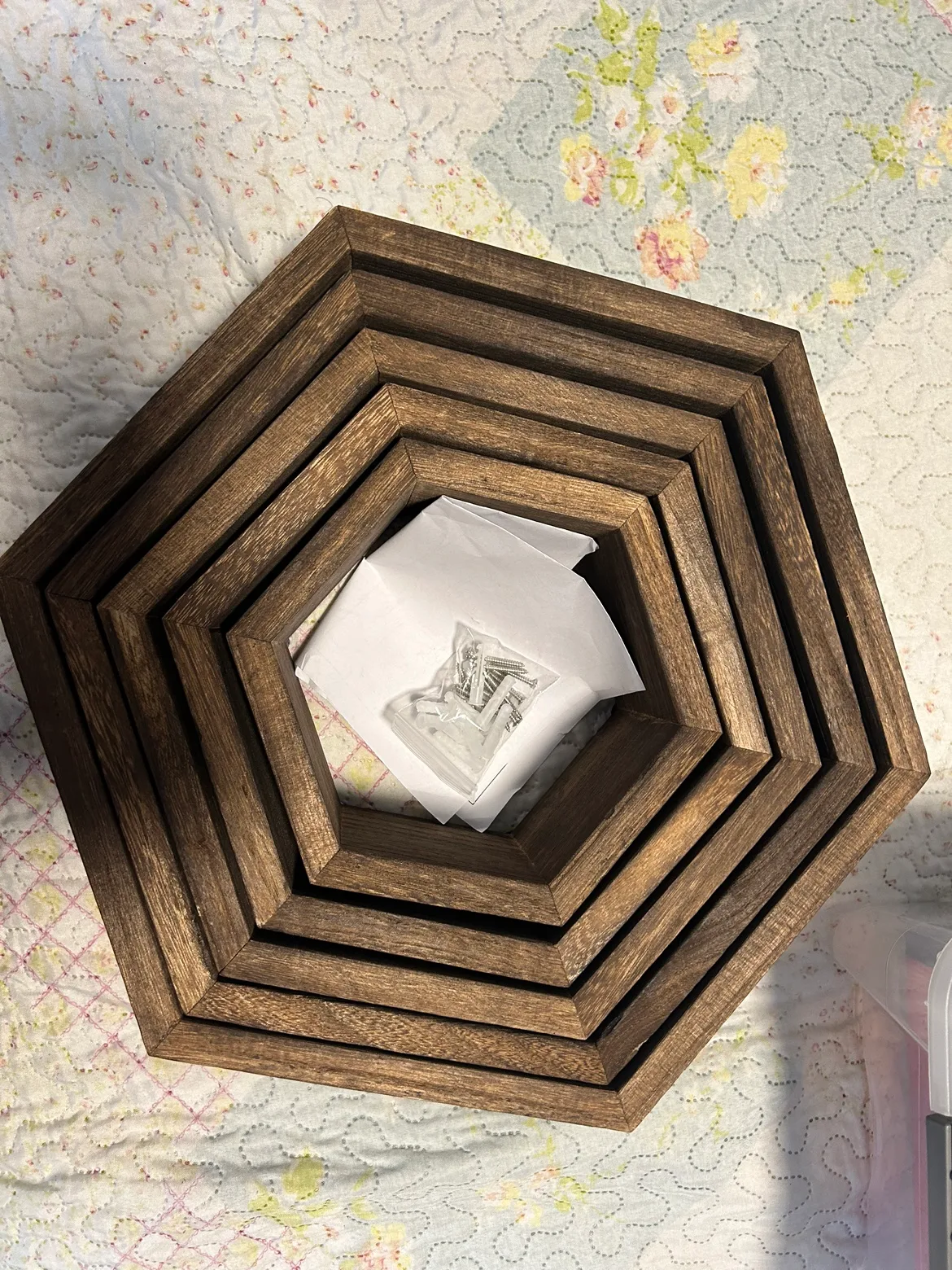 Set of 5 Hexagon Floating Shelves image indicator(4)