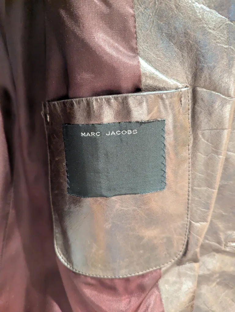 Men's Mark Jacobs Dark Brown Leather Jacket image indicator(2)