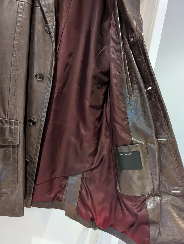 Men's Mark Jacobs Dark Brown Leather Jacket image indicator(4)