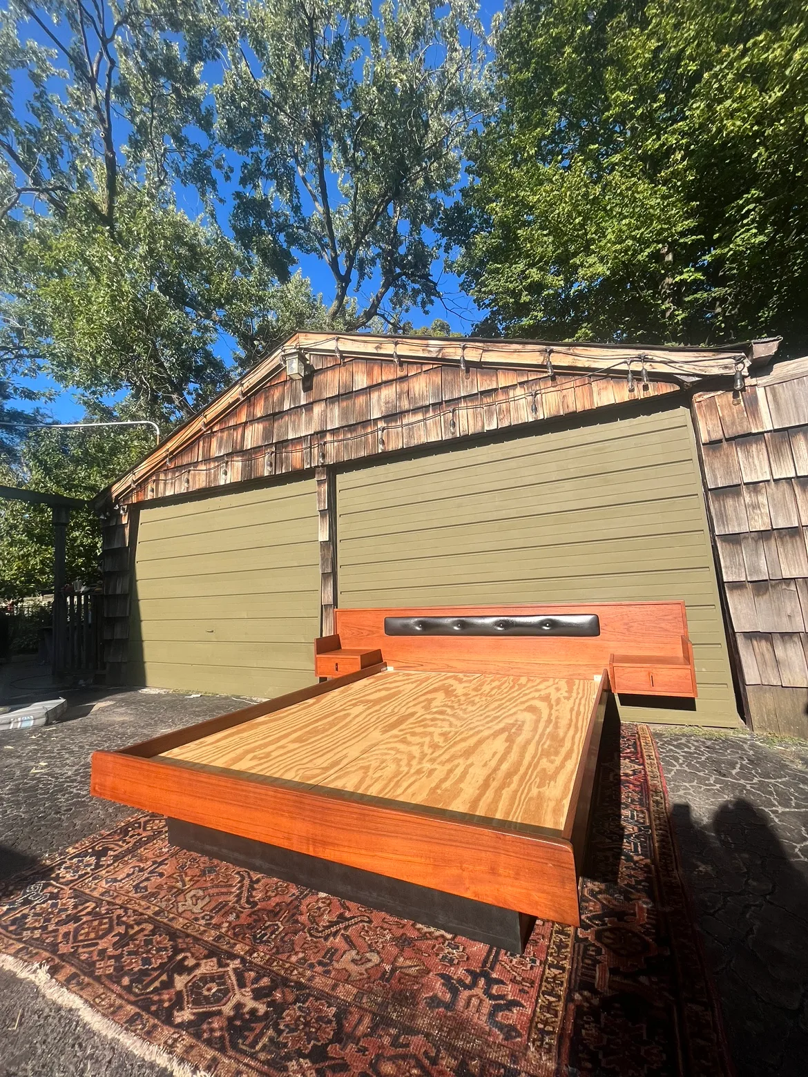 Mid Century Modern TEAK queen Bed Frame thumbnail