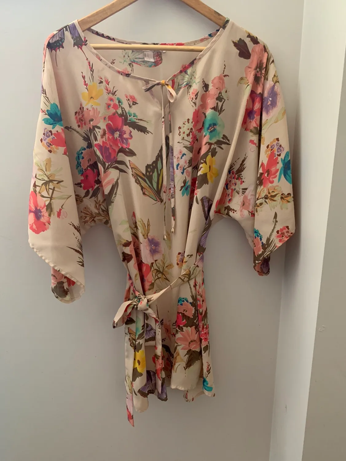 Floral Kimono Dress with Slip thumbnail