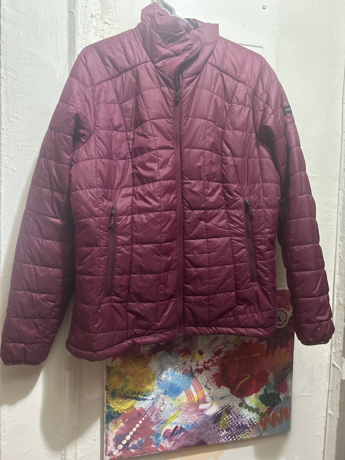Women's Burgundy Puffer Jacket