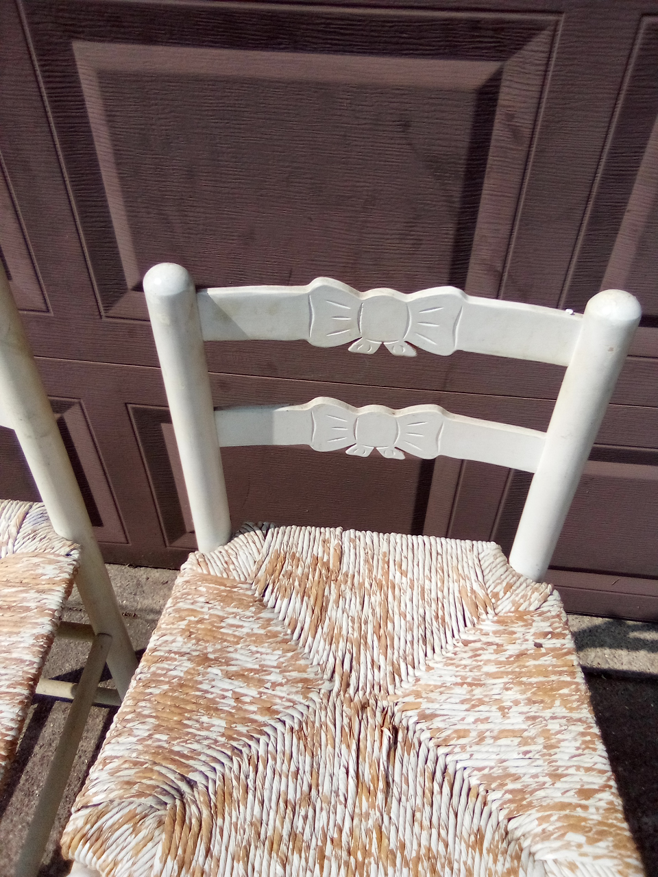 White Wooden Chairs with Bow Back