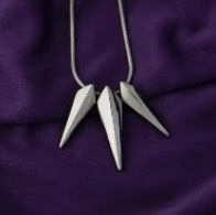Silver Tone Spike Necklace of Black Panther