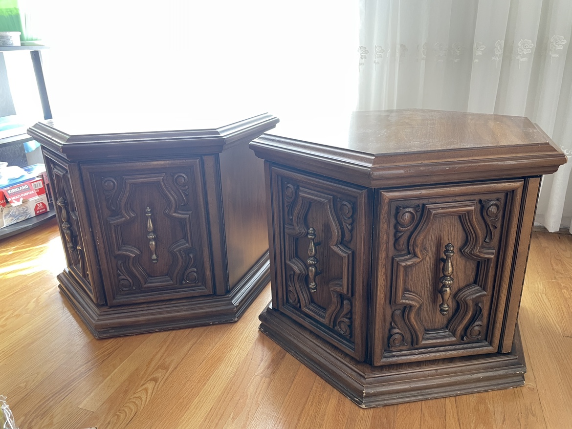 Pair of Octagonal End Tables #freecycle - photo 3