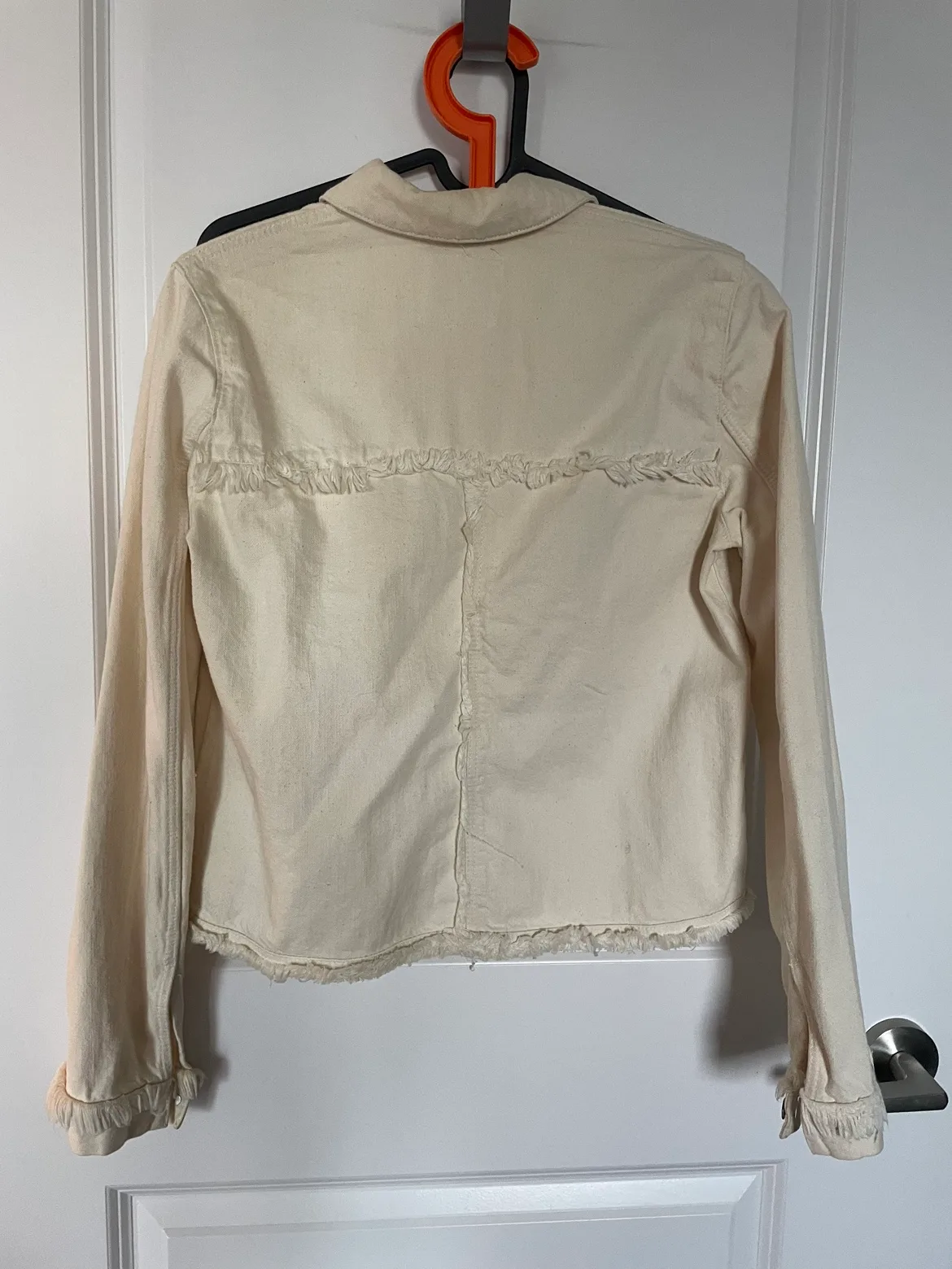 Zara Ivory Cream Denim Jacket image indicator(3)