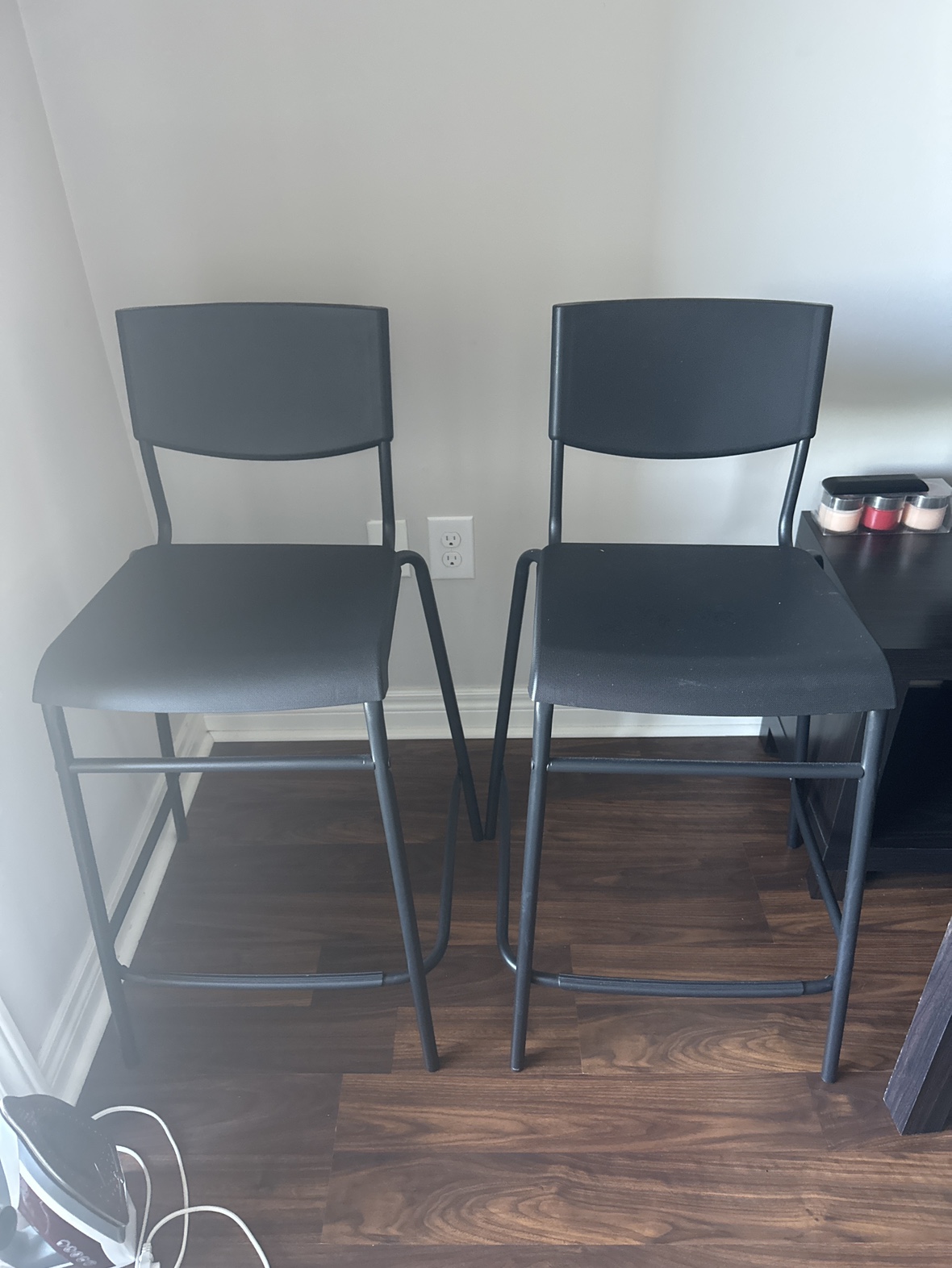Black Bar Stools (Set of 2)