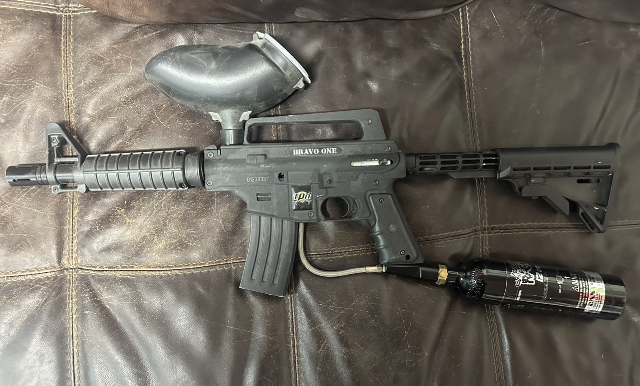 Bravo One Paintball Gun and accessories like new