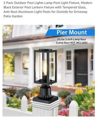 2 Pack Black Outdoor Post Lights - photo 2