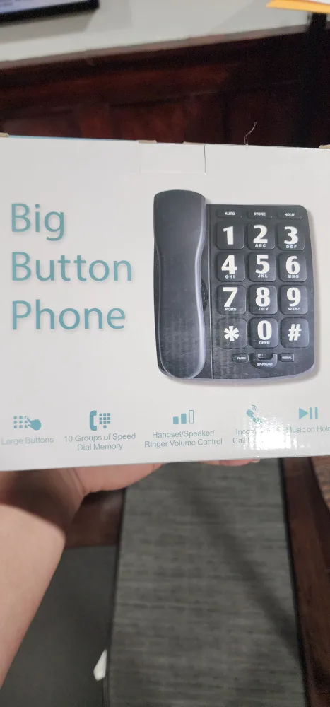 Black Big Button Phone with Features thumbnail