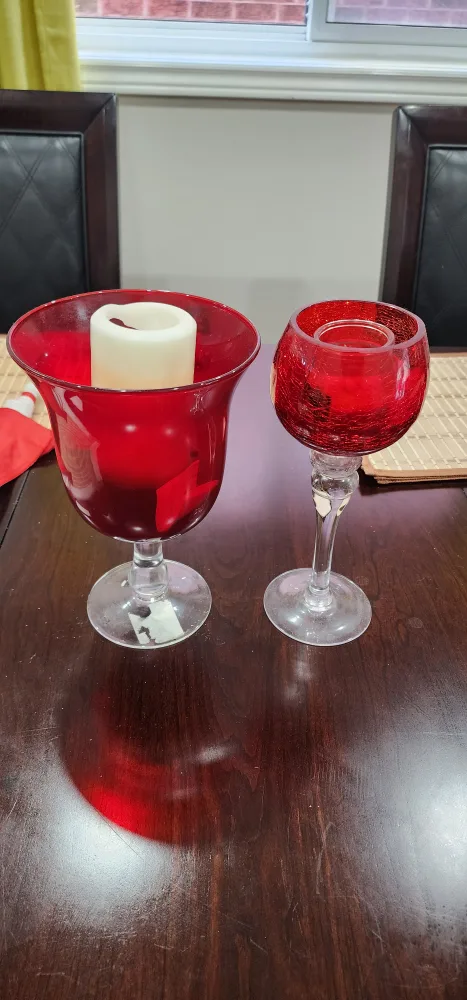 Red Glass Candle Holders thumbnail