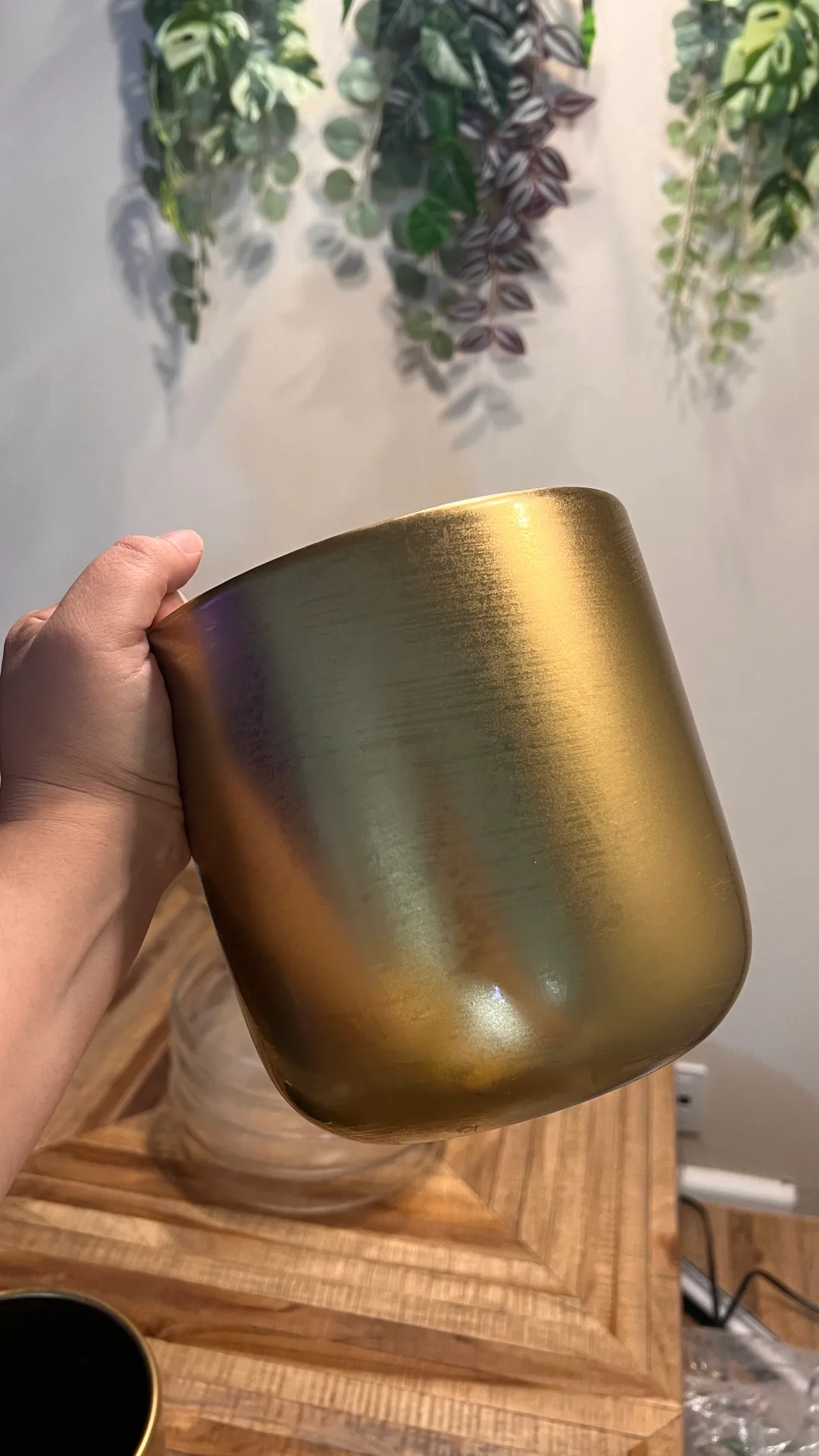 Gold nugget planter 6.5 in - flower pot - like new - Set of 2 thumbnail