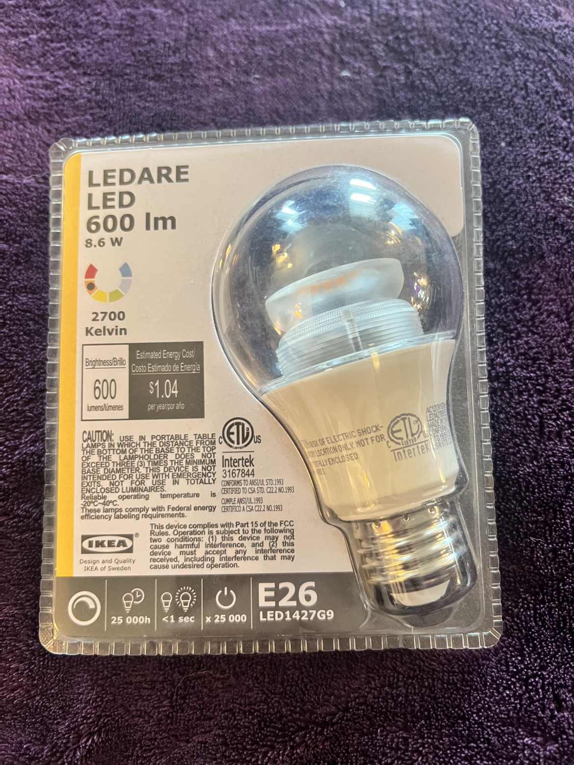 LED Bulb E26 2700K