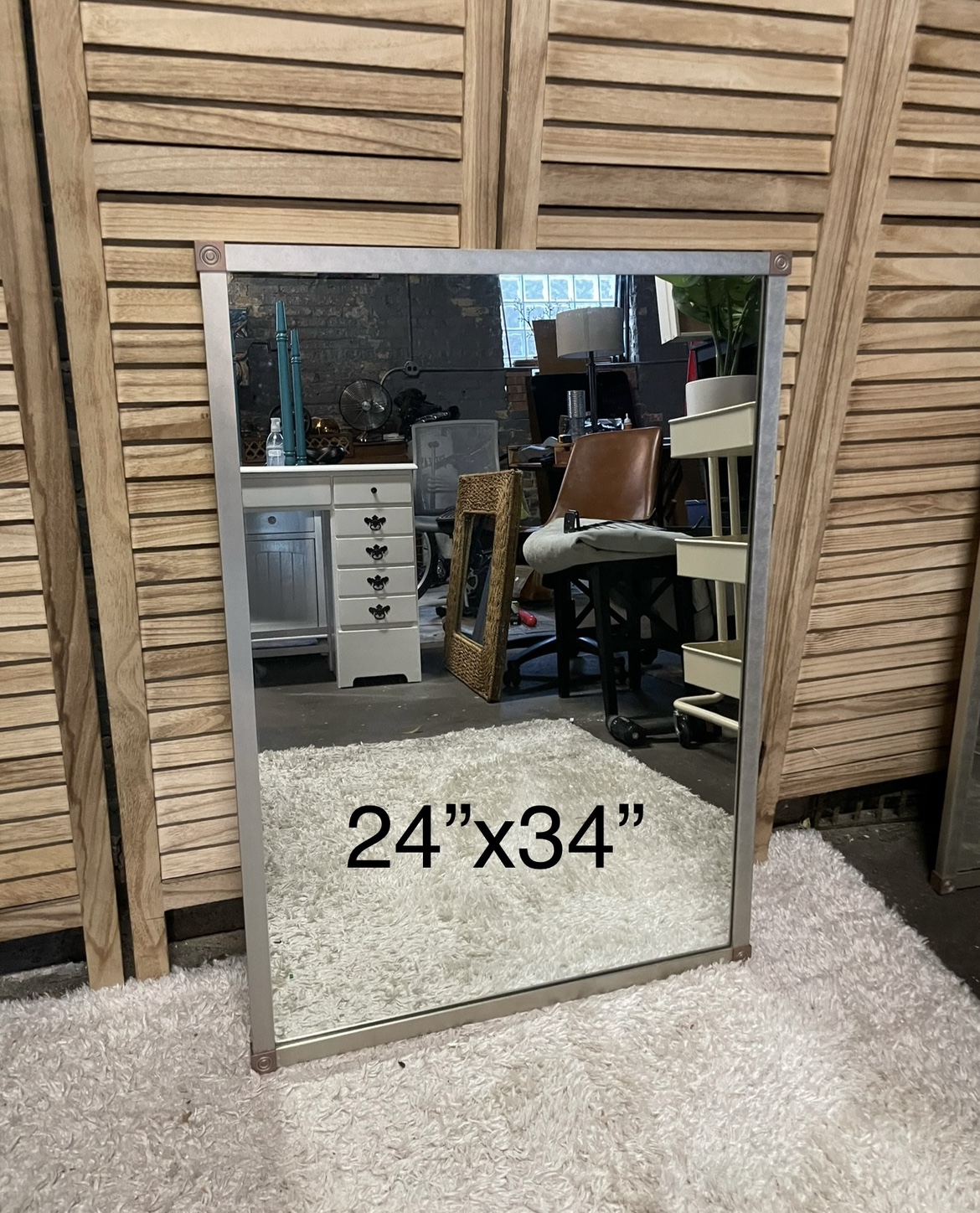 Silver Framed Mirror 24" x 34" - photo 3
