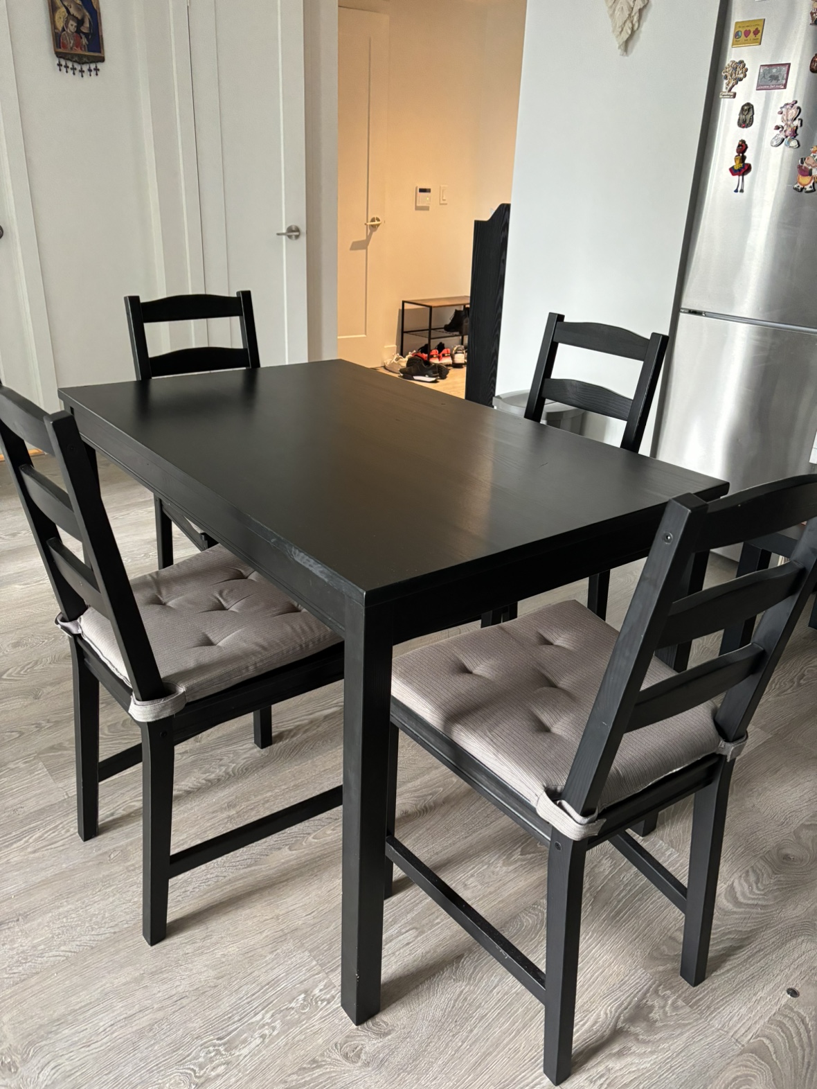 Black Dining Table and 4 Chairs from IKEA