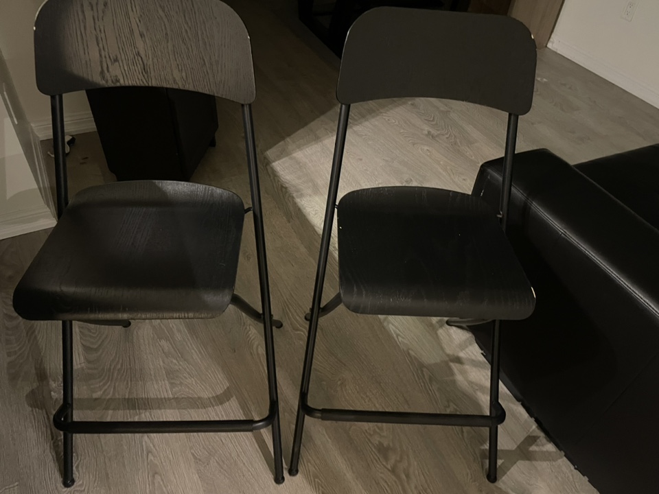 Black Folding Bar Stools