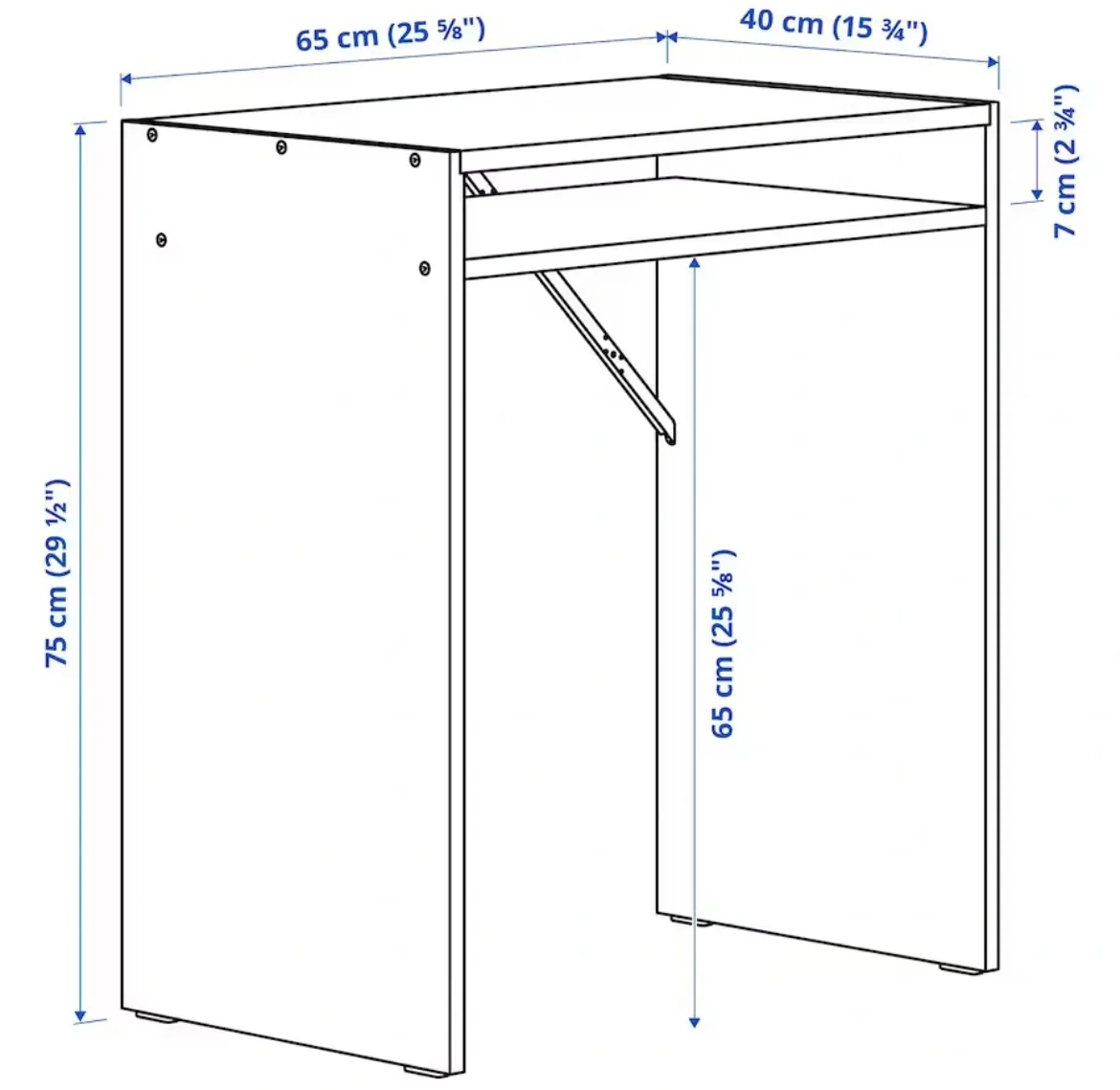 White Folding Desk from Ikea image indicator(2)