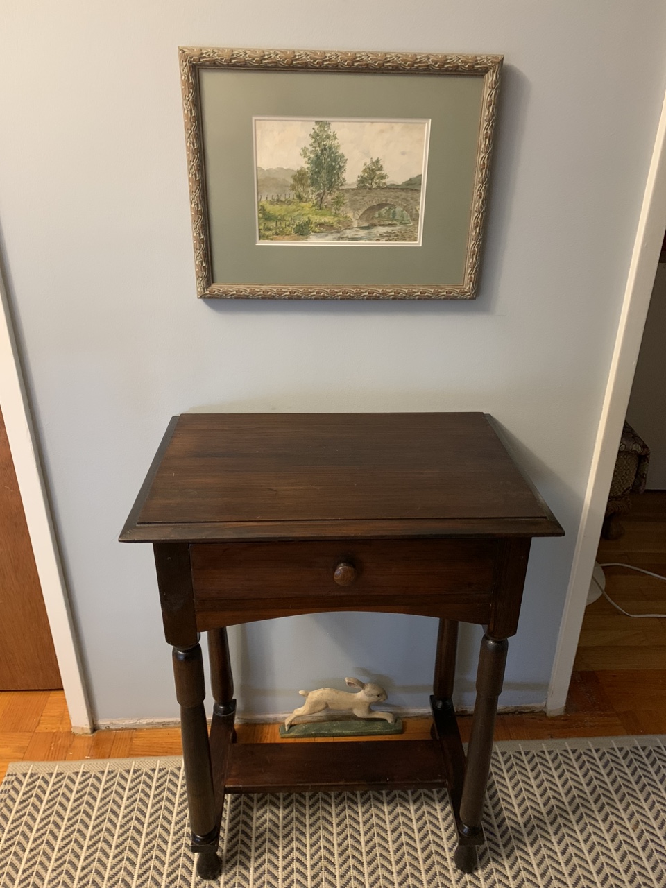 Small Wooden Table with Drawer