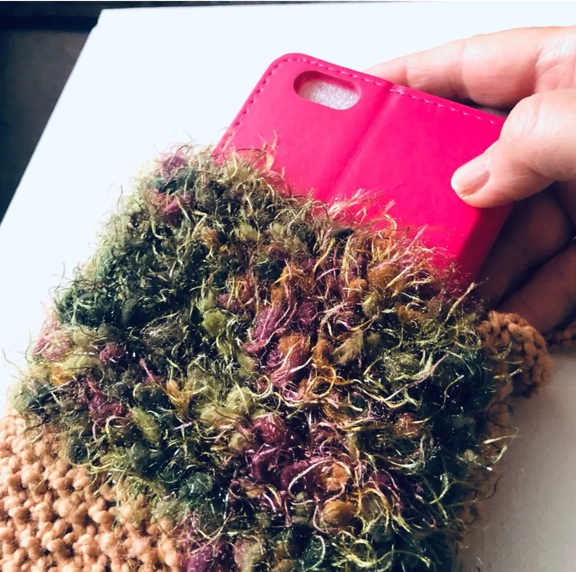 Knitted cross body Bag - handmade, new image indicator(4)