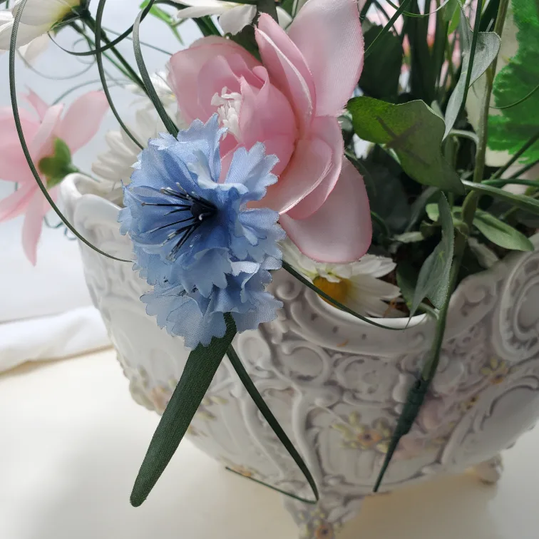 Artificial flowers in vintage planter image indicator(4)